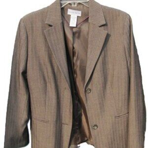 Jaclyn Smith Taupe striped blazer women's size 8